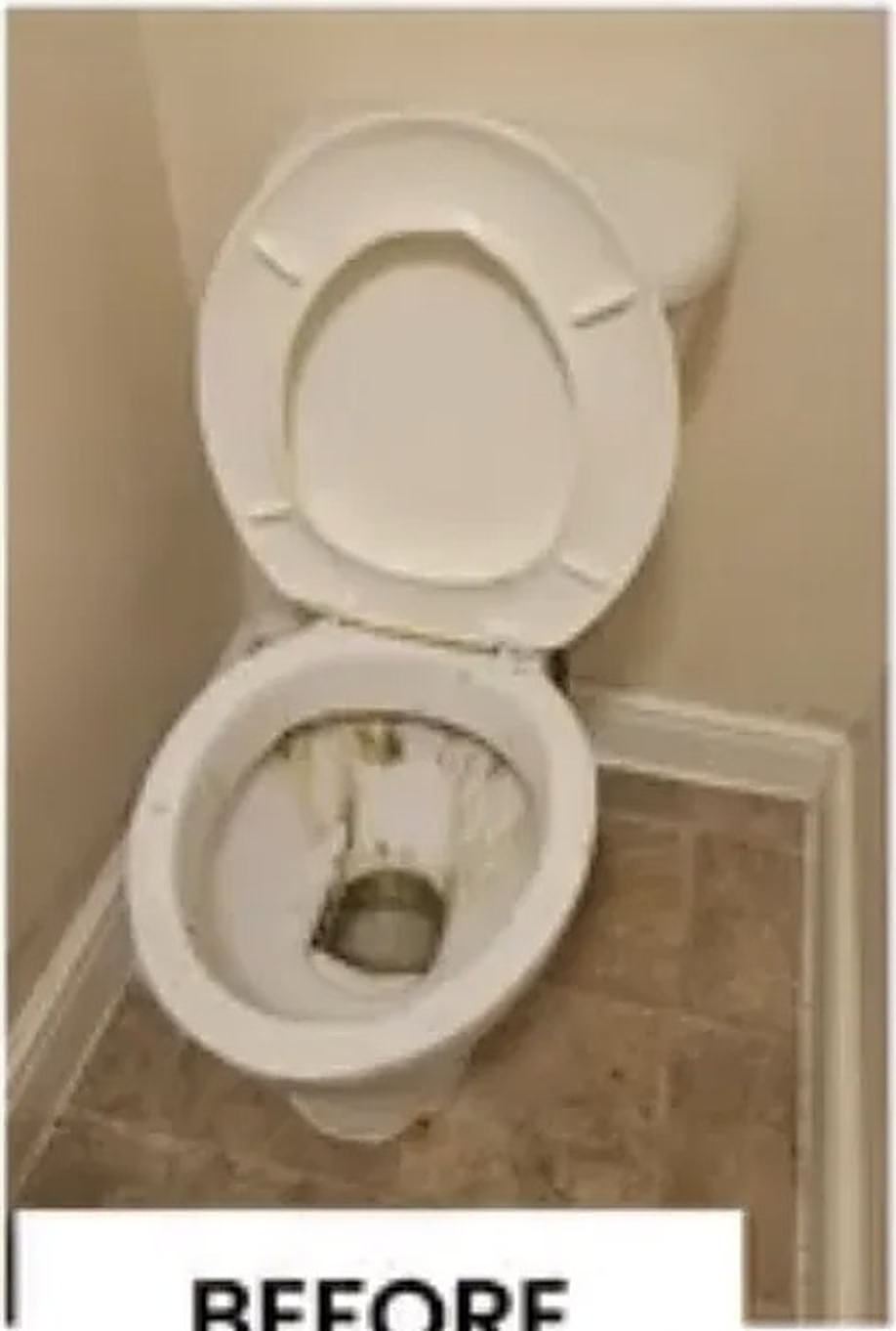 Toilet bowl with heavy staining before deep cleaning in Norwich